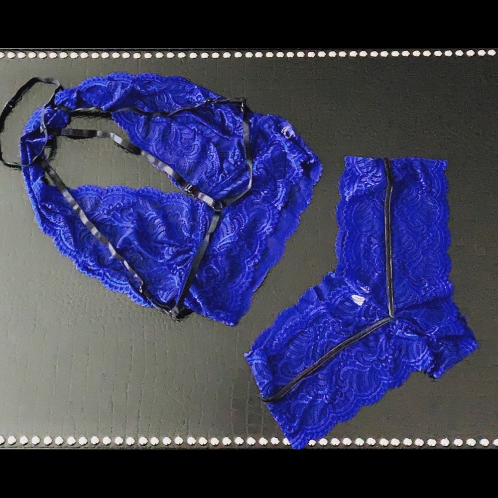 Blue Lace  2 Piece Bralette Set